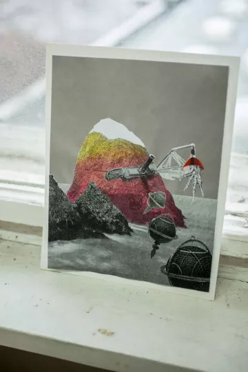 Eine großformatige Zeichnung von Eva Walker