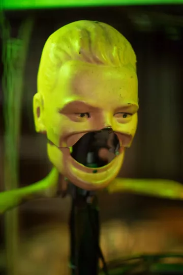 Kopf einer ehemaligen Schaufensterpuppe im Bimbotown in Plagwitz.