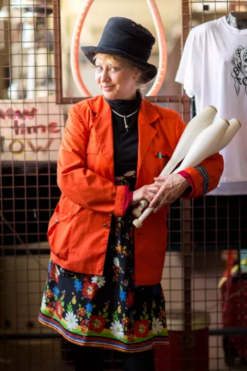 Clown Pipa steht uns für ein Portrait zur Verfügung.