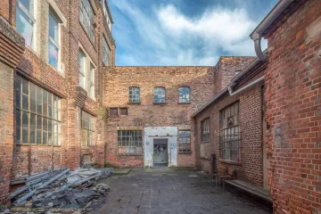 Der hintere Teil des Plagwitzer Westwerks.