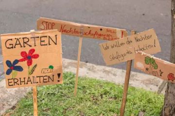 Aufruf zum Erhalt der Nachbarschaftsgärten.