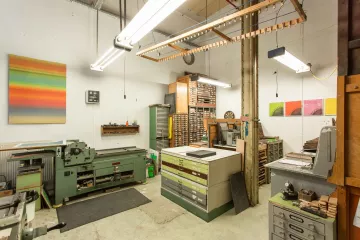 Blick in die Werkstatt des Buchdruckers Thomas Siemon in Leipzig Lindenau