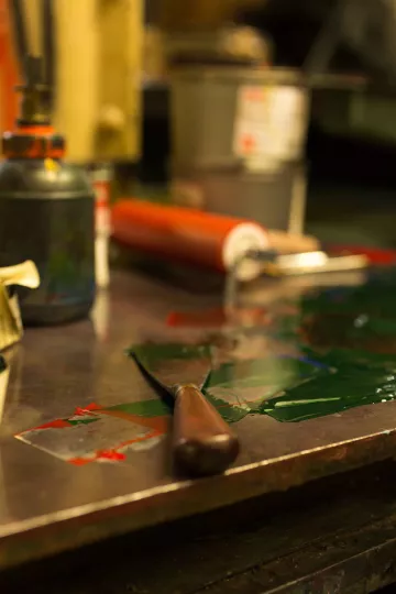 Detail in der Buchdruckwerkstatt von Thomas Siemon auf der Baumwollspinnerei Leipzig