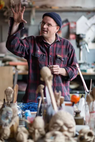 Blick in die Werkstatt von Michael Vogel.